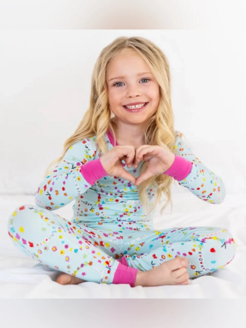 Little Sleepies Friends Forever Bamboo Pajama Set 2 Piece Girls Size 4T NWT